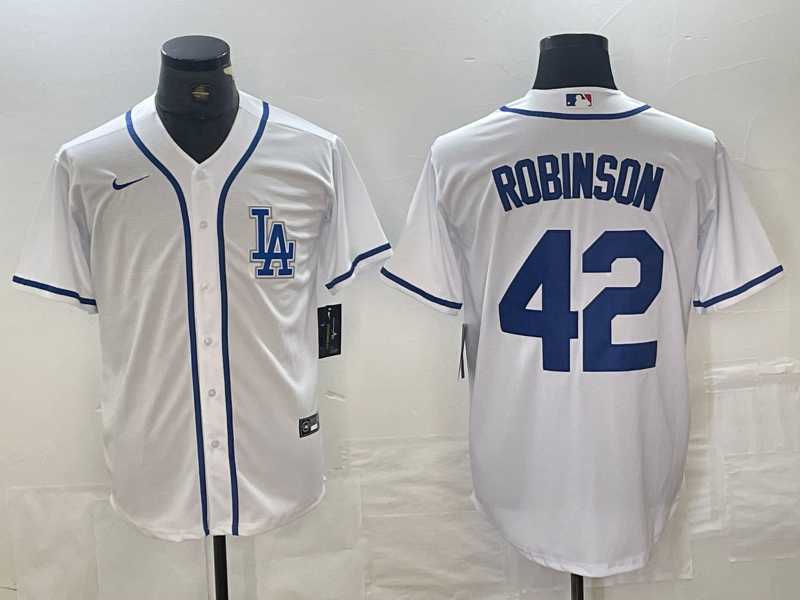 Mens Los Angeles Dodgers #42 Jackie Robinson White Cool Base Stitched Baseball Jersey